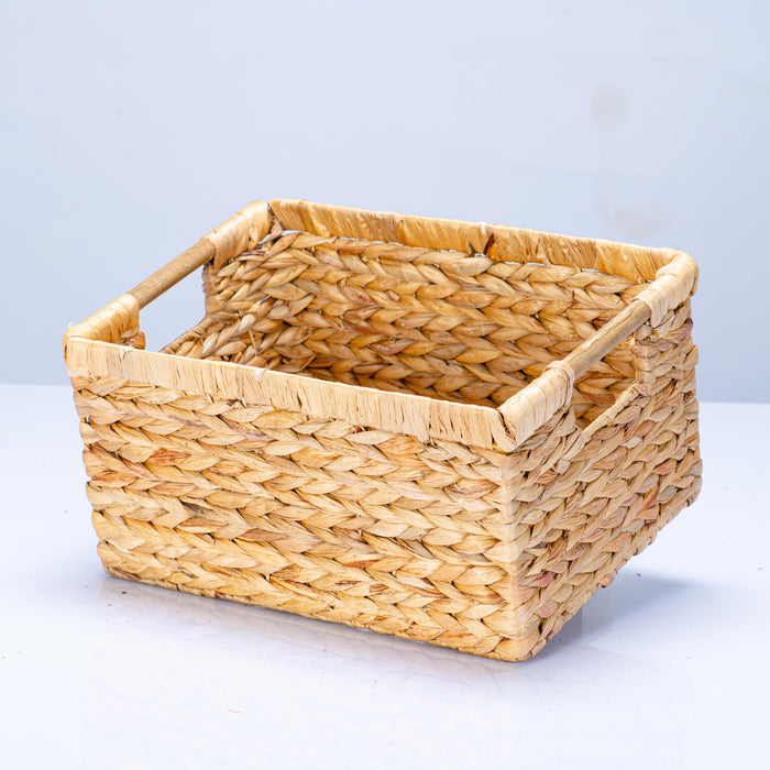 Large Water Hyacinth Storage Baskets Rectangular - High