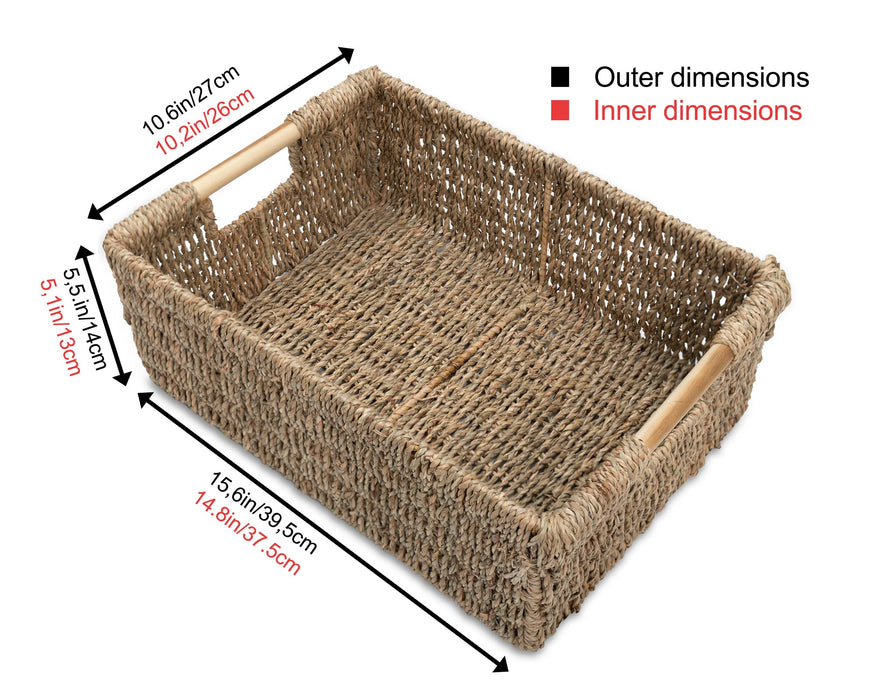 Large Seagrass Basket Storage - Low