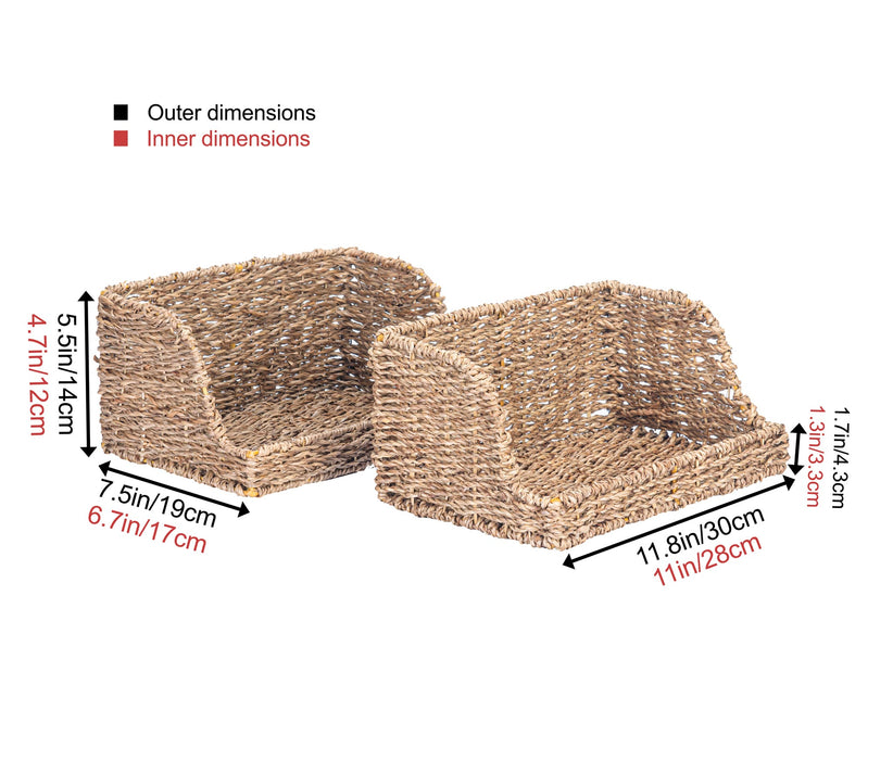 Open Front Medium Wicker Basket for Kitchen