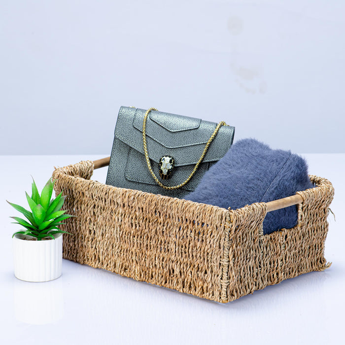 Large Seagrass Basket Storage - Low