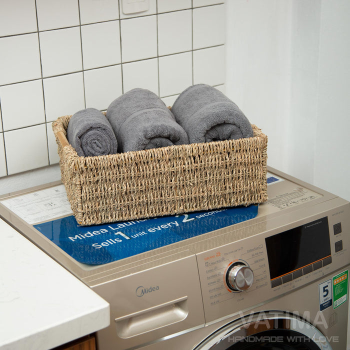Large Seagrass Basket Storage - Low