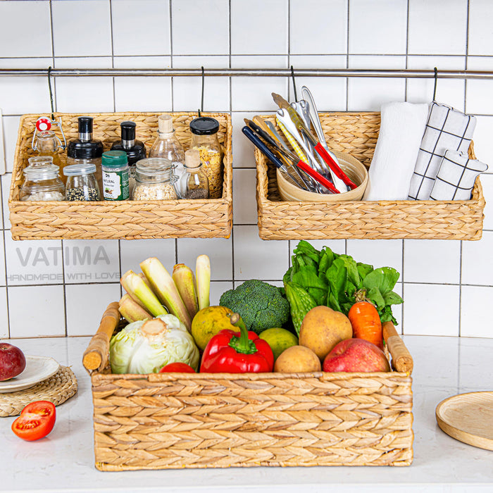 Wall Water Hyacinth Basket for Storage