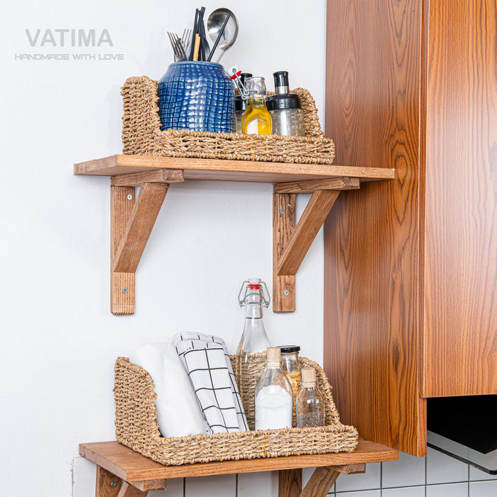 Large Seagrass Basket Open-Front for Kitchen