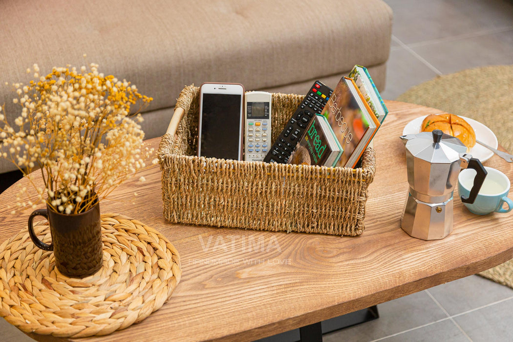 Large Seagrass Basket Storage - Low
