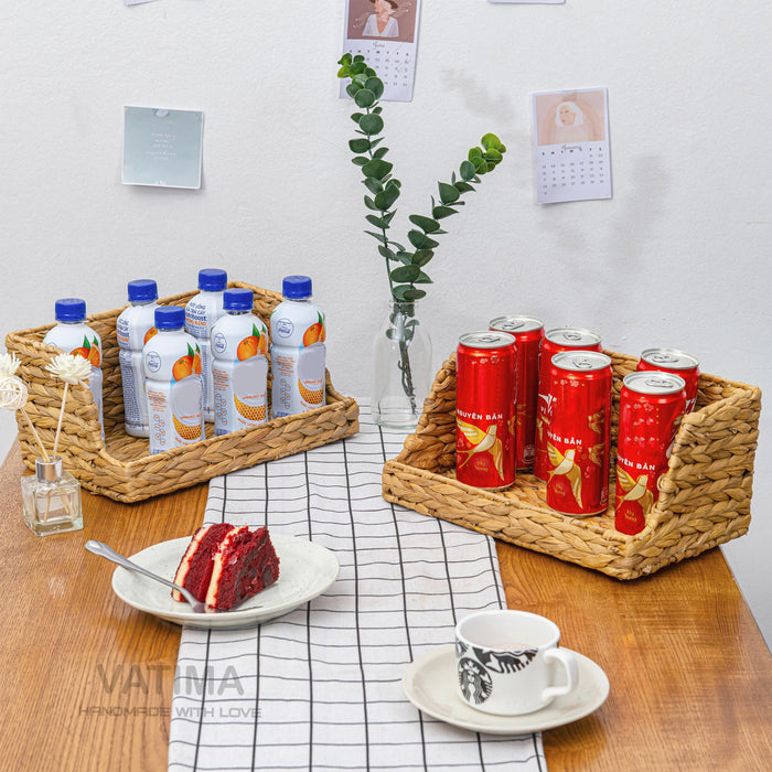 Open-Front Medium Wicker Basket for Kitchen