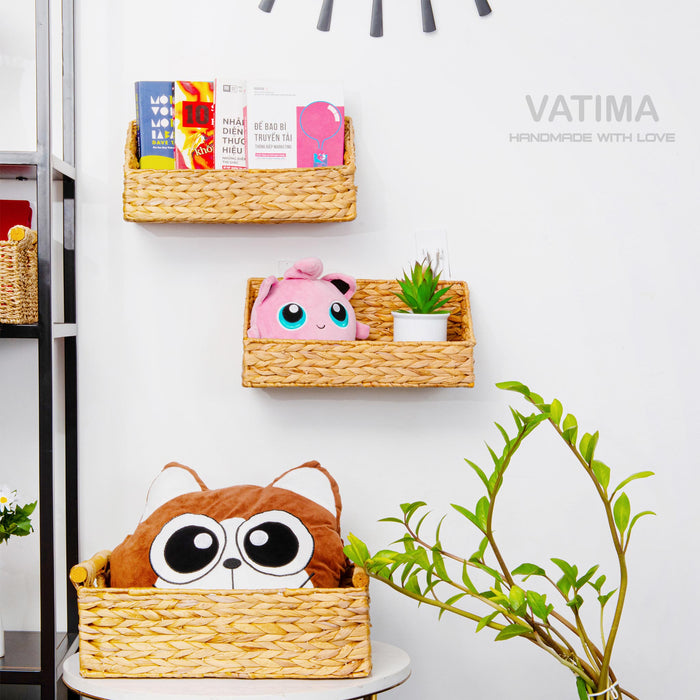 Wall Water Hyacinth Basket for Storage