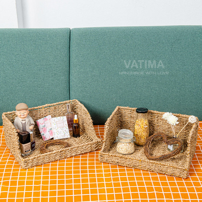 Large Seagrass Basket Open-Front for Kitchen