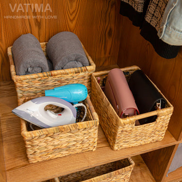 Small Water Hyacinth Baskets for Storage - High