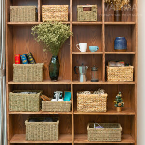 3 Large Seagrass Wicker Basket Rectangular for Shelves - High