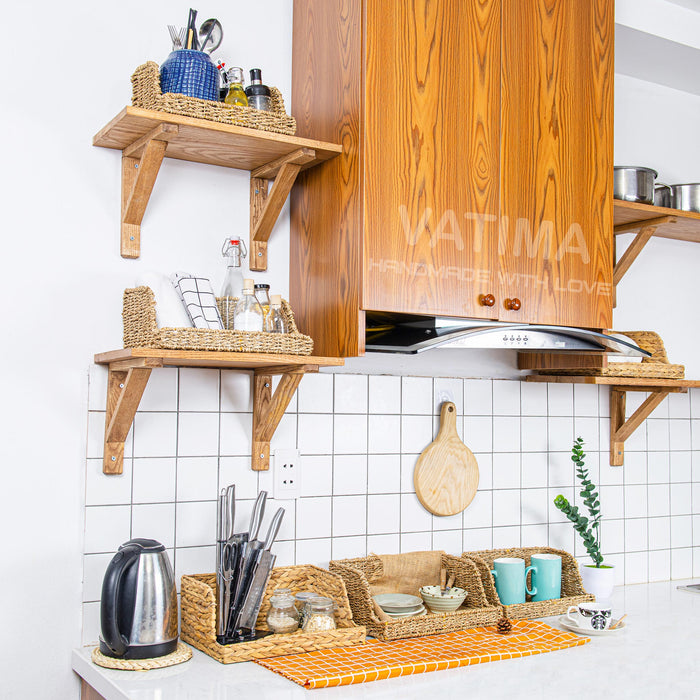 Open Front Medium Wicker Basket for Kitchen