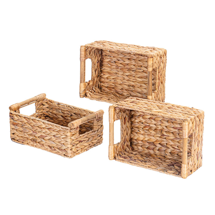 3 Small Water Hyacinth Baskets (Low)