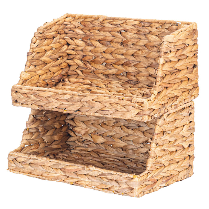 Open-Front Medium Wicker Basket for Kitchen