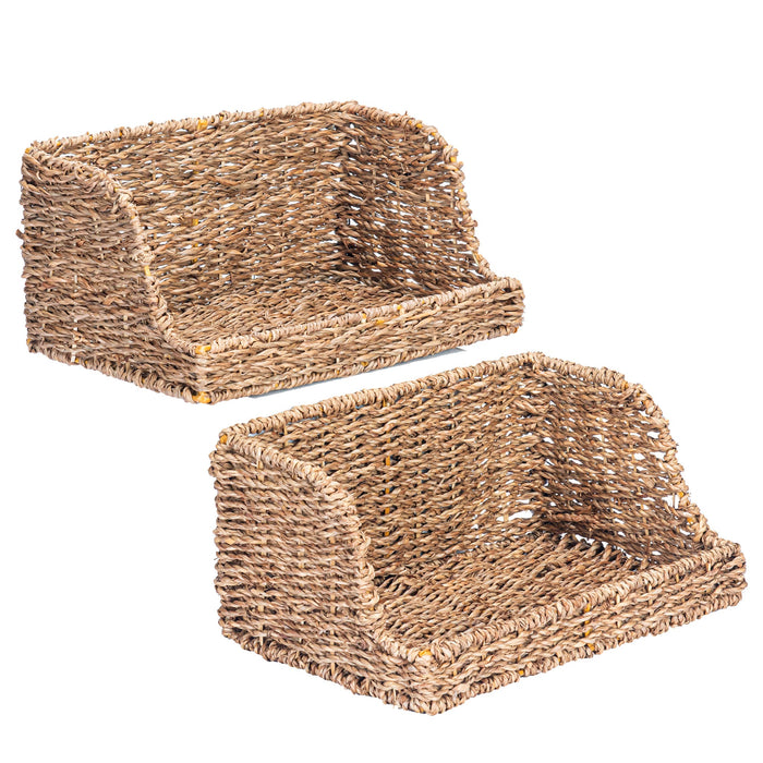 Open Front Medium Wicker Basket for Kitchen