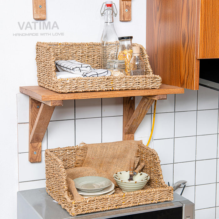 Large Seagrass Basket Open-Front for Kitchen